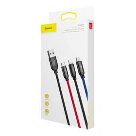 Kábel Baseus 3v1 USB/microUSB+Lightning+USB-C, 3,5A, 1,2m čierny

 obrázok produktu 6 z 6