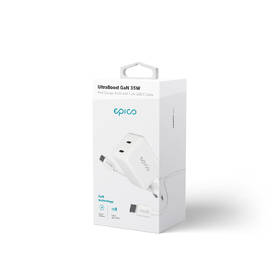 Nabíjačka do siete Epico UltraBoost GaN 35W 2xUSB-C + USB-C kabel 1,2m biela

 obrázok produktu 5 z 5