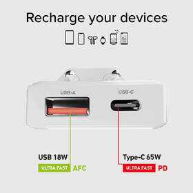 Nabíjačka do siete SBS Flexi 1x USB, 1x USB-C, PD 65W biela

 obrázok produktu 2 z 6