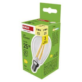 LED žiarovka EMOS Filament Mini Globe, 1,8 W, E14, teplá biela 

 obrázok produktu 6 z 7