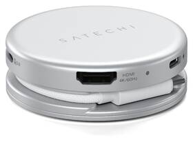 USB Hub Satechi On-the-Go 5 v 1 (1x HDMI 4K 60Hz, 1x USB-C, 1x USB-A 3.0, 1x USB-C PD 60W, 1x SD) strieborný

 obrázok produktu 5 z 8