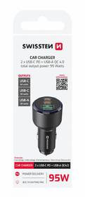 Adaptér do auta Swissten 2x USB-C PD + USB-A, 95W čierny

 obrázok produktu 2 z 2