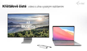 USB Hub i-tec iUSB-C Charging Metal HUB 5port, USB-C video 8K, PD 85W strieborný

 obrázok produktu 6 z 10