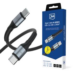 Kábel 3mk rýchlonabíjací Hyper Cable N-SERIES USB-C / USB-C, Power Delivery, QC 3.0, 240W, 1m čierny

 obrázok produktu 1 z 1