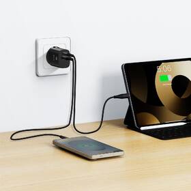 Nabíjačka do siete Swissten EDGE GaN 1x USB-C PD 45W/1x USB-A 18W QC čierna

 obrázok produktu 5 z 8
