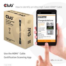 Kábel Club3D Ultra High Speed HDMI 4K120Hz 8K60Hz, 7,5 m čierny

 obrázok produktu 6 z 6