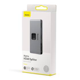 HDMI rozbočovač Baseus Matrix HDMI Splitter 2v1/1v2 sivý

 obrázok produktu 4 z 6