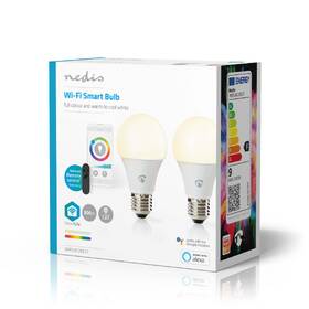 Inteligentná žiarovka Nedis SmartLife klasik, Wi-Fi, E27, 806 lm, 9 W, RGB / Teplá - studená biela, 2ks 

 obrázok produktu 7 z 7