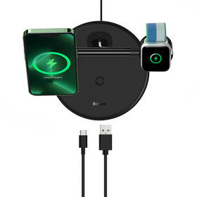 Bezdrôtová nabíjačka Baseus Swan 3v1 MagSafe 20W (Apple Watch/AirPods/iPhone) čierna

 obrázok produktu 4 z 9