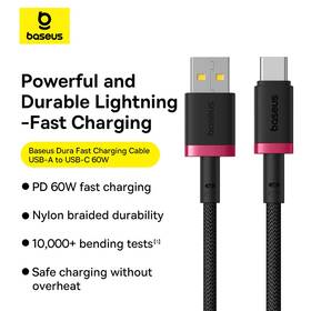 Kábel Baseus Dura USB/USB-C, 60W, 1m čierny/červený

 obrázok produktu 9 z 16