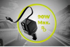 Adaptér do auta Mobile Origin CA22 90W, USB-C + USB-A, 2x USB-C kábel čierny

 obrázok produktu 9 z 13