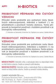 Dezinfekčný prípravok Hoover APP1 H-BIOTICS 

 obrázok produktu 1 z 1