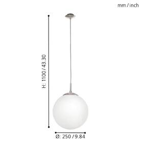 Závesné svietidlo Eglo Rondo, 25 cm biele

 obrázok produktu 2 z 3