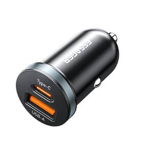 Adaptér do auta Essager Mini USB A, USB-C 30W autonabíjačka čierny

 obrázok produktu 1 z 1