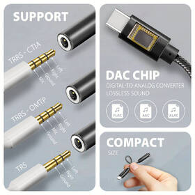 Redukcia Axagon USB-C na 3.5mm jack - Hi-Res DAC audio adaptér čierna

 obrázok produktu 3 z 5