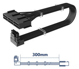 Adaptér AKASA G-Nexus PX24, 90° 12VHPWR Adapter Cable, 12+4P male na 3x 8P female, 30cm čierny

 obrázok produktu 4 z 4