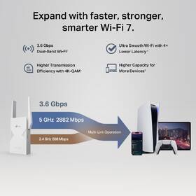 Wi-Fi extender TP-Link RE235BE, Wi-Fi 7 BE3600 biely

 obrázok produktu 4 z 9