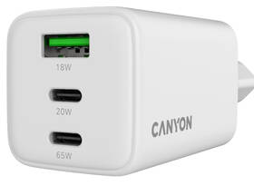 Nabíjačka do siete Canyon GaN 2xUSB-C/1xUSB-A 65 W biela

 obrázok produktu 1 z 5