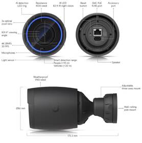 IP kamera Ubiquiti UniFi Protect UVC-AI-Pro, outdoor, 8Mpx (4K), 3x zoom, IR, PoE napájanie, LAN 1Gb, antivandal čierna

 obrázok produktu 2 z 2