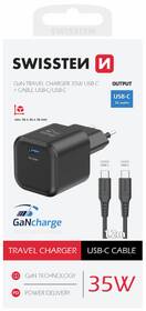 Nabíjačka do siete Swissten GAN 1x USB-C 35W PD + Dátový kábel USB-C/USB-C 1,2 M čierna

 obrázok produktu 1 z 1