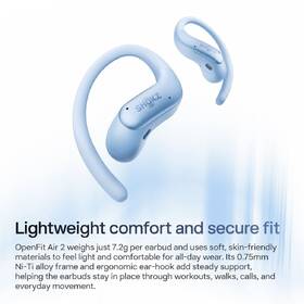 Slúchadlá Shokz OpenFit Air 2, Bluetooth modrá

 obrázok produktu 5 z 13