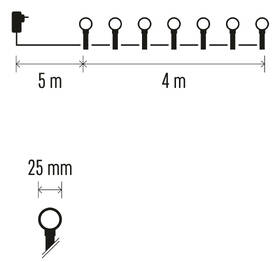 Vianočné osvetlenie EMOS 40 LED cherry reťaz - guličky 2,5 cm, 4 m, vonkajšie aj vnútorné, ružová, časovač 

 obrázok produktu 7 z 8