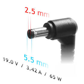 Sieťový adaptér Akyga pre notebook 19V/3.42A 65W 5.5x2.5 mm pre ASUS/TOSHIBA/LENOVO 

 obrázok produktu 5 z 5