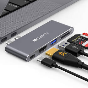 Dokovacia stanica Canyon Thunderbolt 3/USB, HDMI 4K, SD/TF čítačka sivá

 obrázok produktu 3 z 19