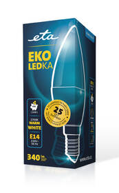LED žiarovka ETA EKO LEDka sviečka 4W, E14, teplá biela 

 obrázok produktu 3 z 3