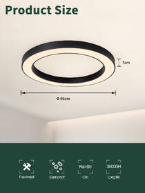 LED stropné svietidlo IMMAX NEO PASTEL SLIM SMART 95 x 7cm 68W  Zigbee 3.0, TUYA čierne

 obrázok produktu 3 z 11