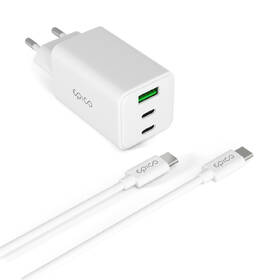 Nabíjačka do siete Epico UltraBoost GaN 65W 1x USB-A/2x USB-C + kábel biela

 obrázok produktu 2 z 5