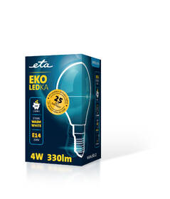 LED žiarovka ETA EKO LEDka mini globe 4W, E14, teplá biela 

 obrázok produktu 3 z 3