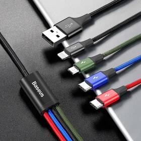 Kábel Baseus 4v1, USB/2x USB-C, Lightning, Micro USB, 1,2m čierny

 obrázok produktu 4 z 5