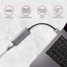 Sieťová karta Axagon USB-A 3.2 Gen 1 - 2.5 Gigabit Ethernet sivá

 obrázok produktu 2 z 4