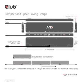 Dokovacia stanica Club3D USB-C, Triple Display DP 1.4 Alt mode Smart PD3.0 100 W 

 obrázok produktu 7 z 9