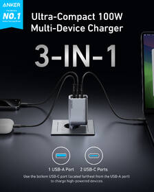 Nabíjačka do siete Anker Prime Charger 100W GaN, 2xUSB-C, 1xUSB-A strieborná

 obrázok produktu 1 z 5