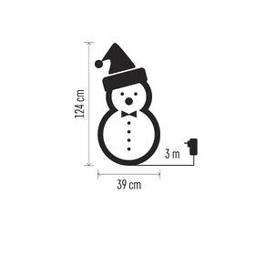 LED dekorácie EMOS 120 LED vianočný snehuliak ratanový, 124 cm, vnútorná, studená biela, časovač 

 obrázok produktu 3 z 4