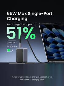 Nabíjačka do siete UGREEN Nexode S 65W 2xUSB-C, 1xUSB-A, GaN sivá

 obrázok produktu 3 z 14