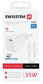 Nabíjačka do siete Swissten GAN 1x USB-C 35W PD + Dátový kábel USB-C/USB-C 1,2 M biela

 obrázok produktu 1 z 1