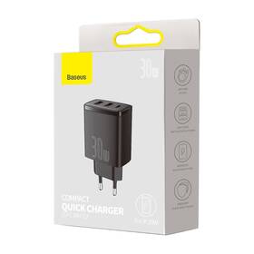 Nabíjačka do siete Baseus 2x USB-A, 1x USB-C, 30W čierna

 obrázok produktu 10 z 11