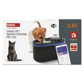 Inteligentná fontána EMOS GoSmart Pet Care, 2,6 l, Wi-Fi čierna

 obrázok produktu 15 z 18