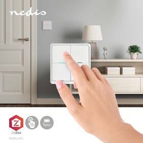 Vypínač Nedis SmartLife, Zigbee 3.0, 4 tlačidlá biely

 obrázok produktu 6 z 7