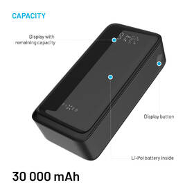 Powerbank FIXED Zen2 30 Plus, PD 65W, 30000 mAh čierny

 obrázok produktu 3 z 8