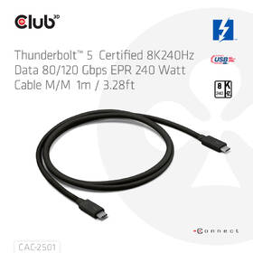 Kábel Club3D USB-C/USB-C, 240W, 1m čierny

 obrázok produktu 2 z 7