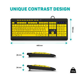 Klávesnica Connect IT For Health Contrast, CZ/SK layout čierna/žltá

 obrázok produktu 4 z 5