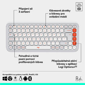 Klávesnica Logitech POP ICON, US layout biela

 obrázok produktu 6 z 10