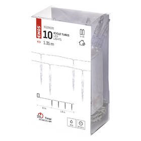 Vianočné osvetlenie EMOS 10 LED girlanda - 10x cencúľ, 1,35 m, 2x AA, vnútorná, studená biela, časovač 

 obrázok produktu 4 z 4