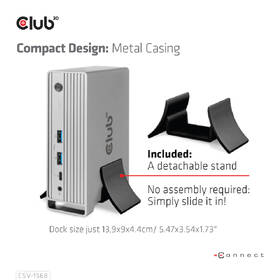 Dokovacia stanica Club3D USB-C, Triple Display DP 1.4, PD Charging Dock 120 W sivá

 obrázok produktu 3 z 6