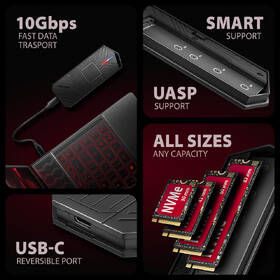 Externý rámček Axagon GAME box, USB-C 10Gbps - NVMe & SATA SSD  M.2 čierny

 obrázok produktu 5 z 9