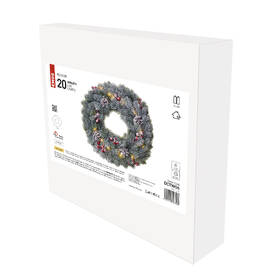 LED dekorácie EMOS 20 LED vianočný veniec zasnežený, 38 cm, 2x AA, vnútorná, teplá biela, časovač 

 obrázok produktu 5 z 5